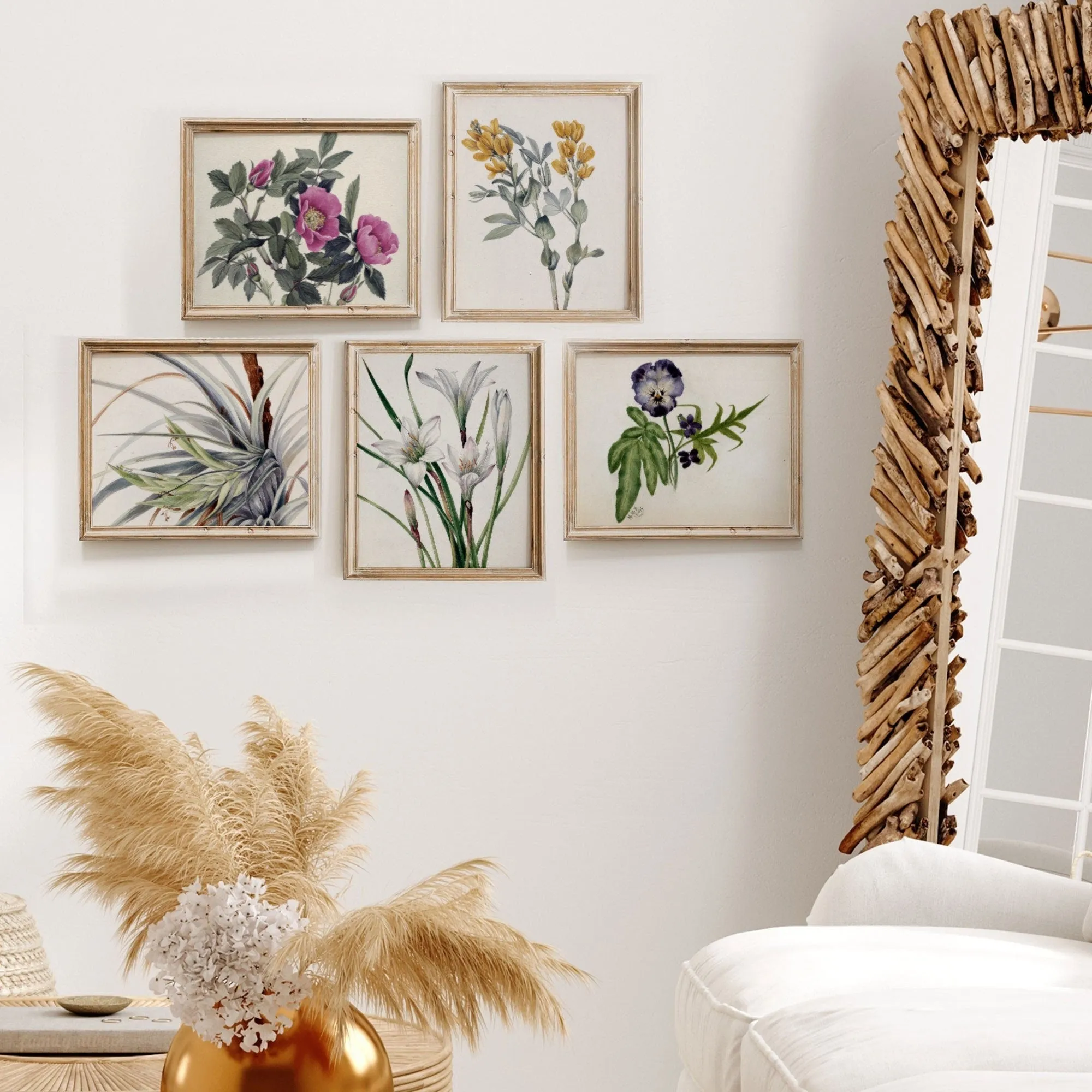 Printed Floral Vintage Gallery Wall Art