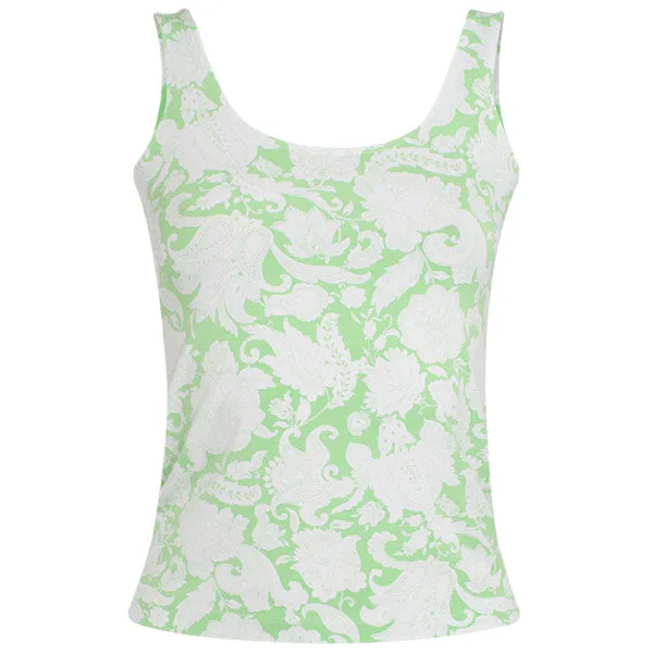 Printed Tank in Green Provence