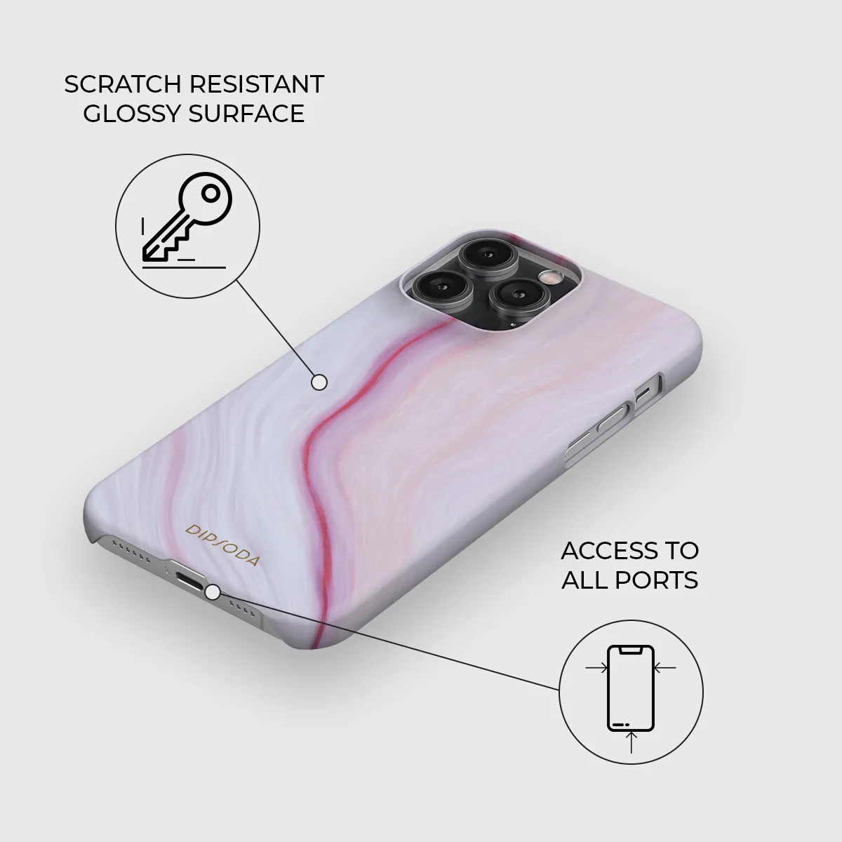 Raspberry Marble Phone Case