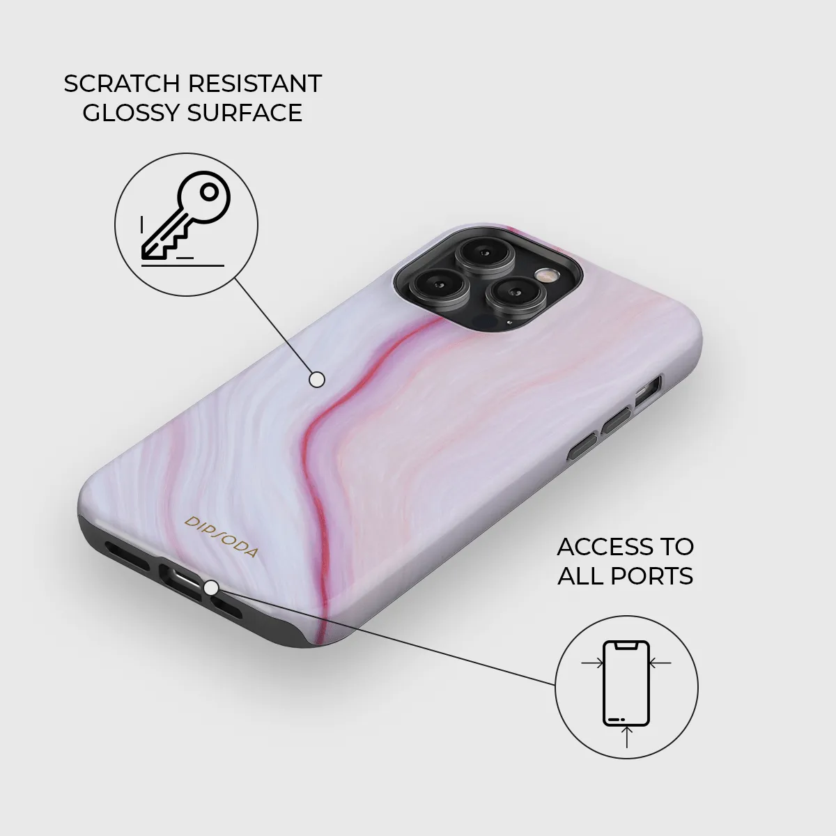 Raspberry Marble Phone Case