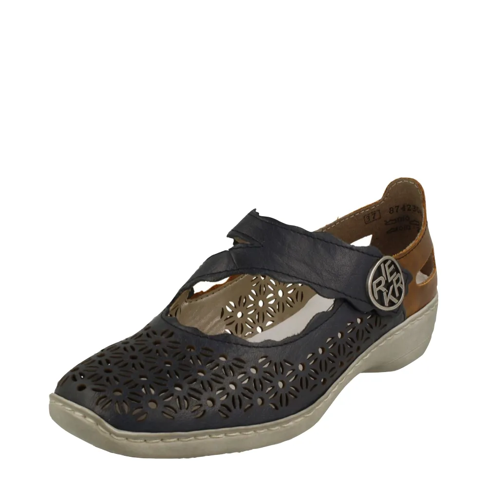 Rieker Women's Doris G4 Mary Jane in Navy