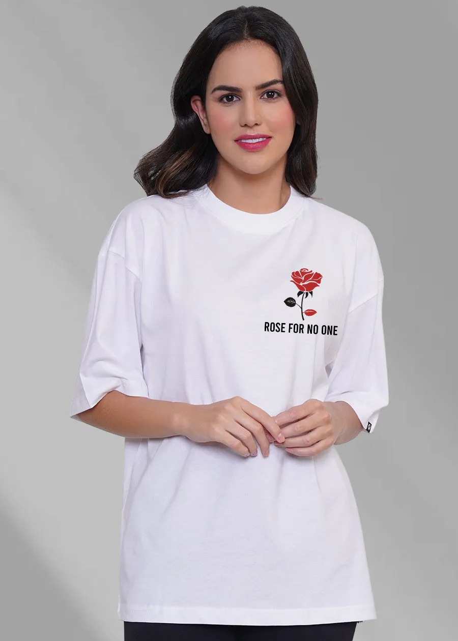 Rose For No One Women Oversized T-Shirt - White