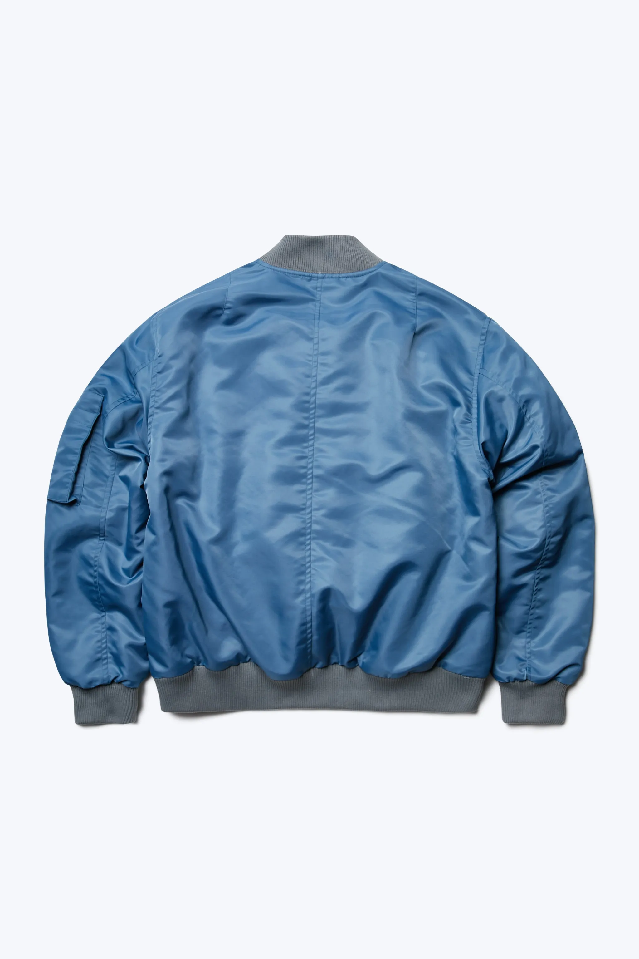 Blue Strata Bomber Jacket with Enhanced Features