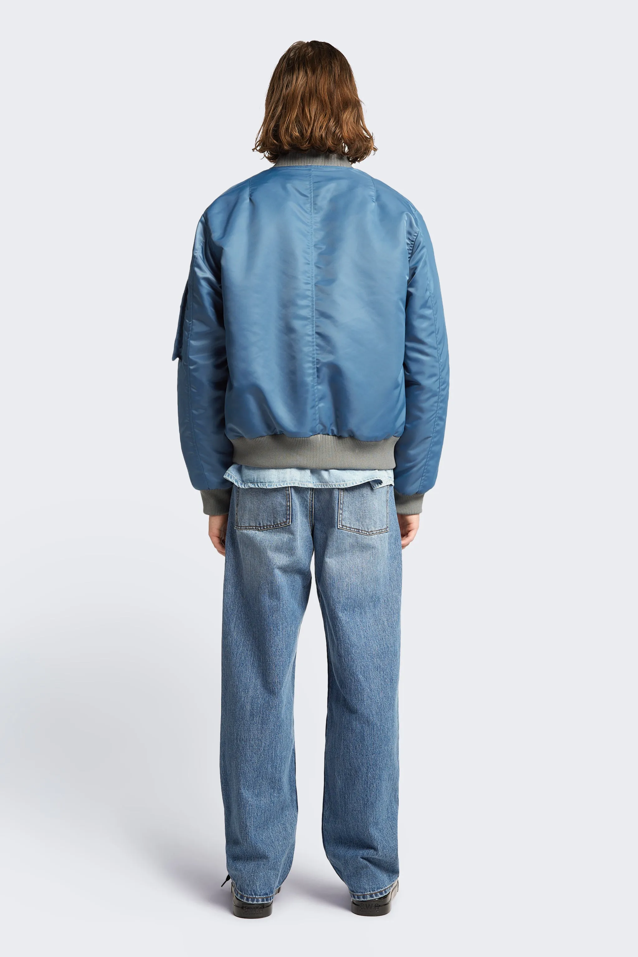 Blue Strata Bomber Jacket with Enhanced Features