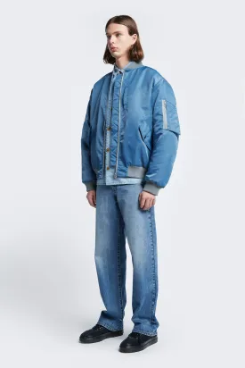 Blue Strata Bomber Jacket with Enhanced Features