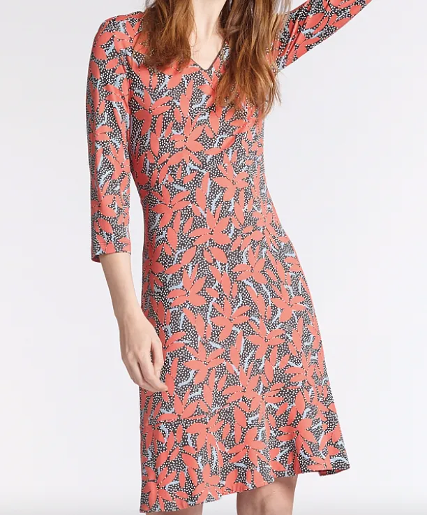 SW - hot coral print dress