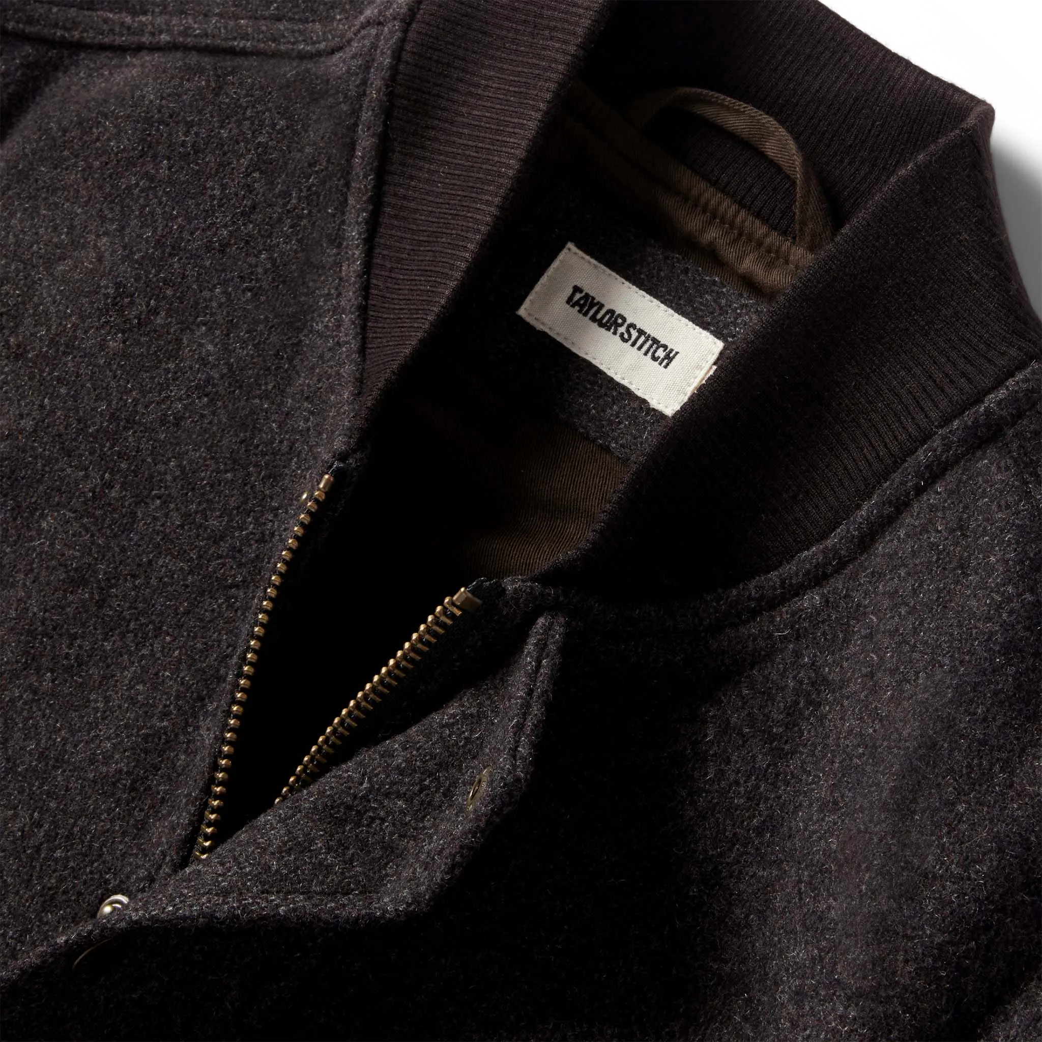 The Bomber Jacket in Espresso Marl Wool