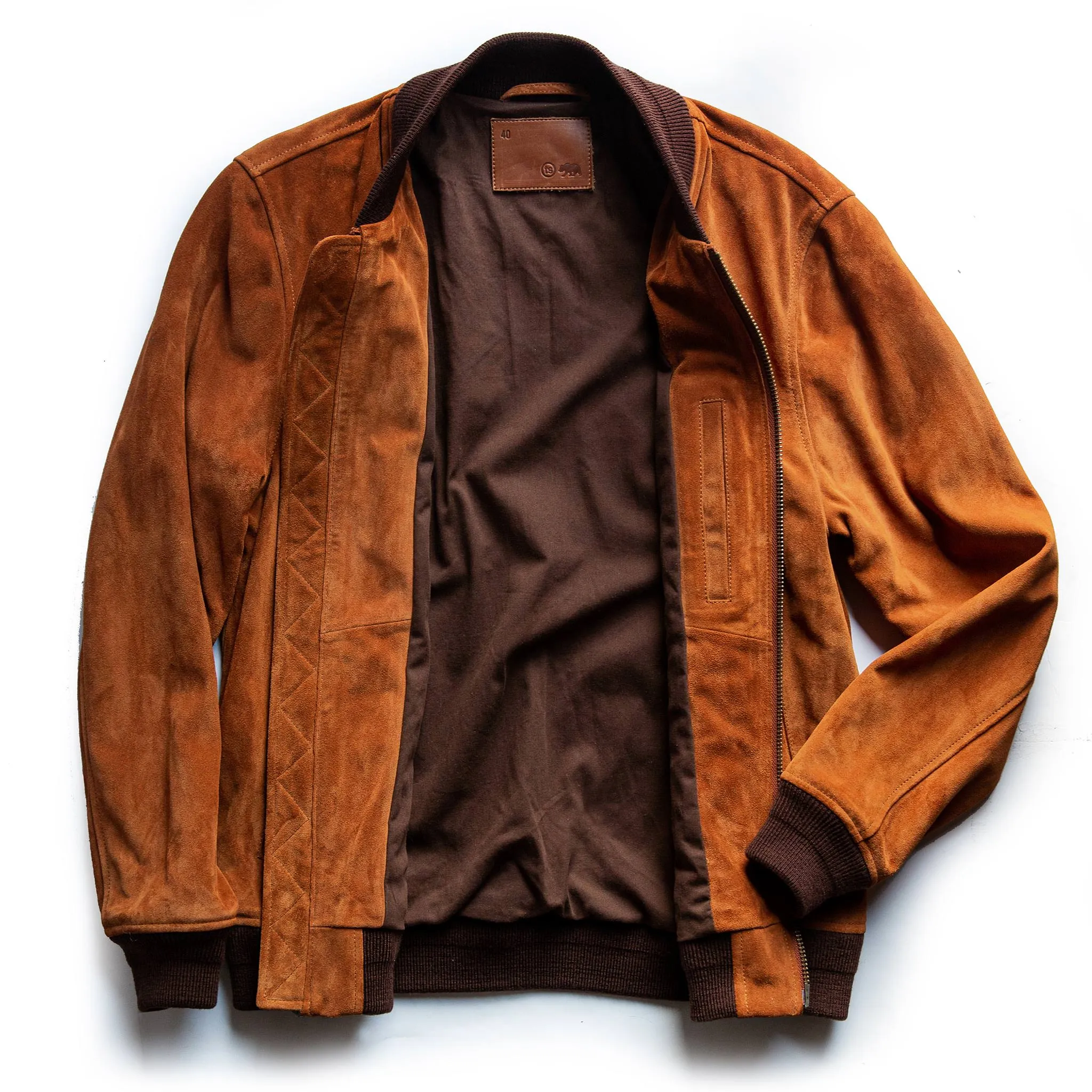 Luxurious Whiskey Suede Bomber Jacket – Stylish & Premium Outerwear