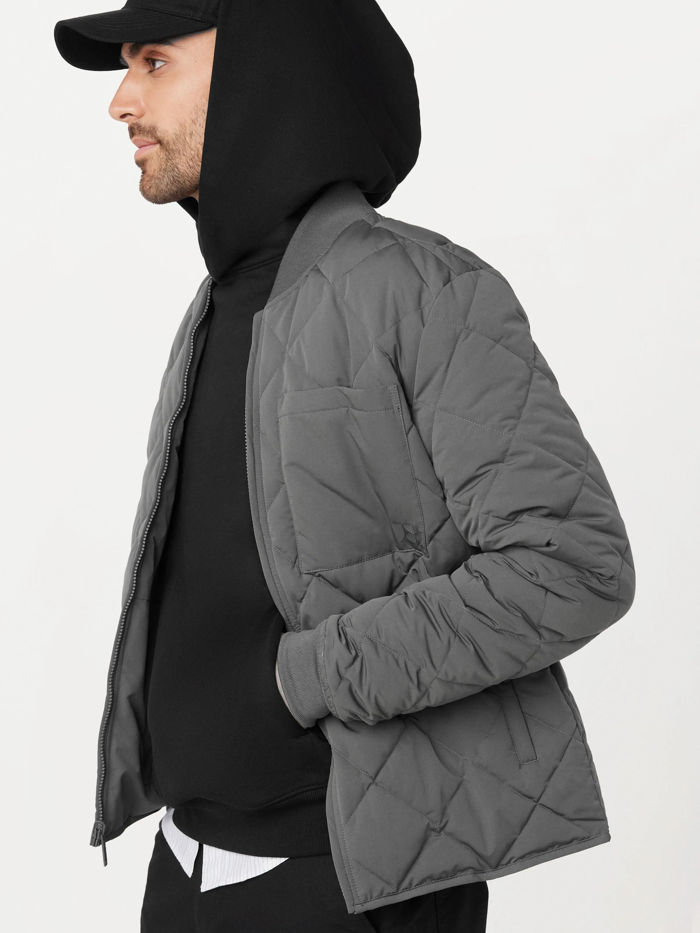 The Skyline Reversible Bomber in Dark Grey