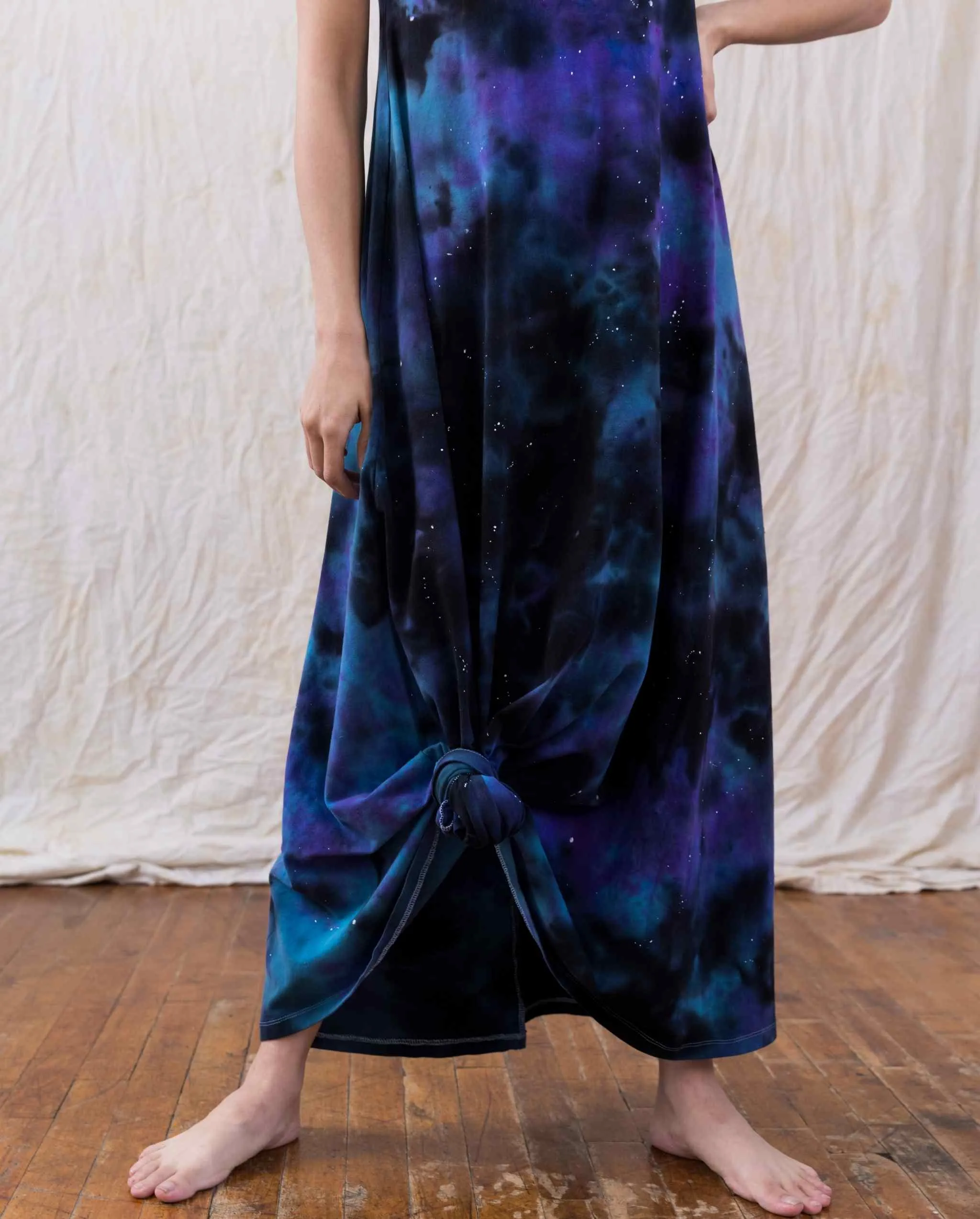 Universe Galaxy Tie Dye Cotton Black, Blue and Pink Constellation Maxi Fit Plus Size