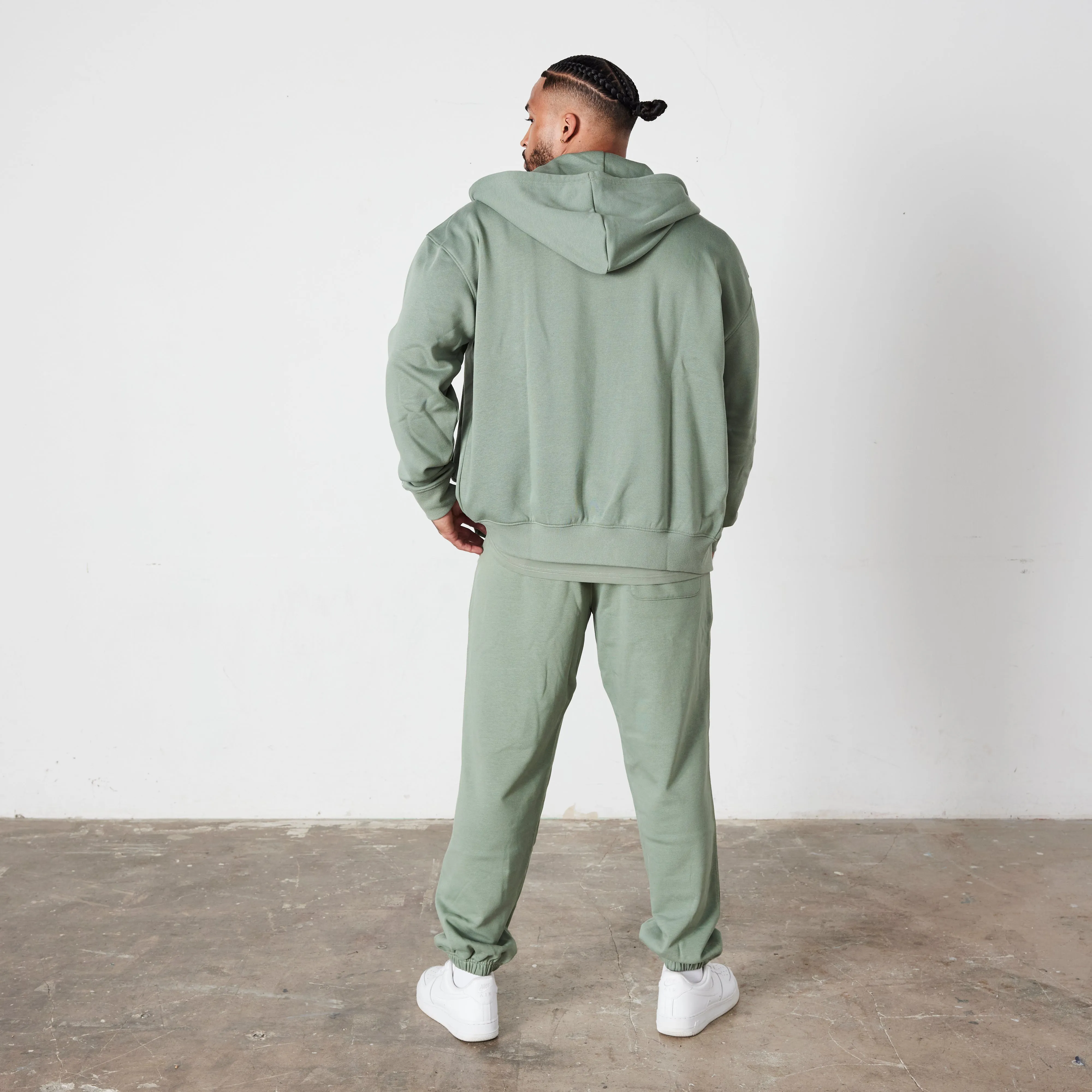 Vanquish Essential Green Oversized Full Zip Hoodie