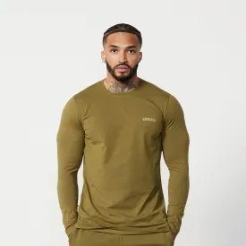 Vanquish Essential Olive Green Slim Fit Long Sleeve T Shirt