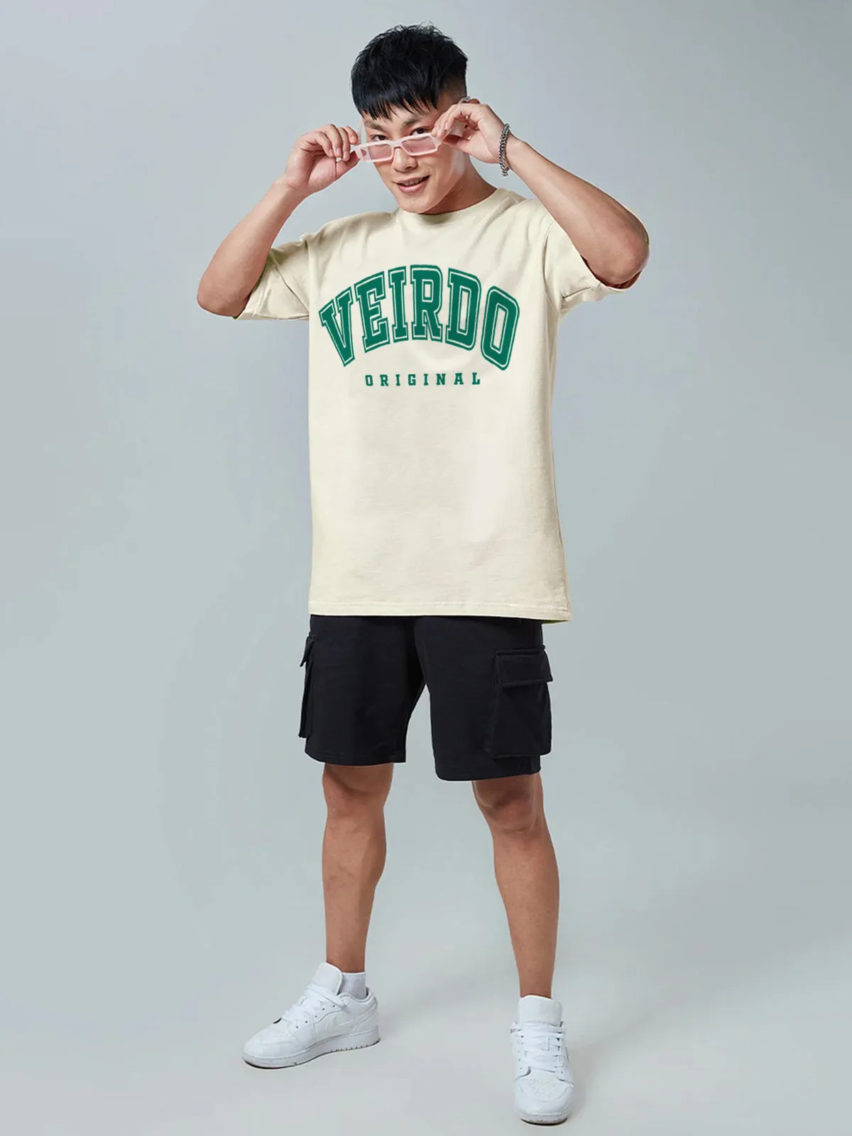 Veirdo Original Swanwhite Oversized Typography Brand Printed Tshirt