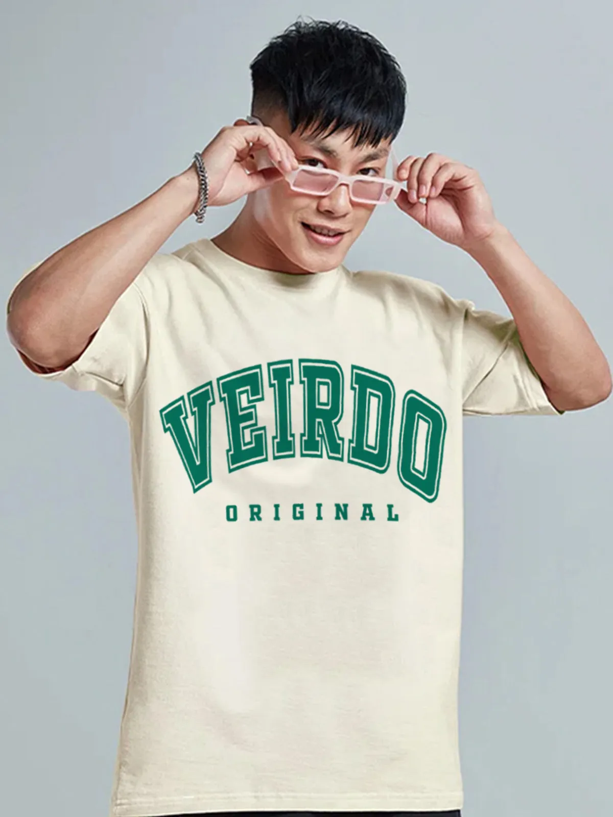 Veirdo Original Swanwhite Oversized Typography Brand Printed Tshirt