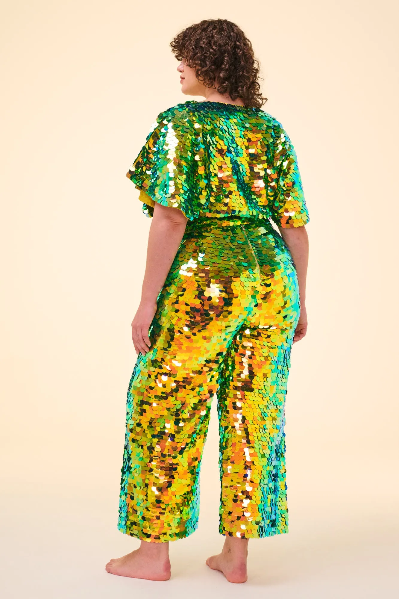 VIVIENNE SEQUIN TROUSERS - CITRUS