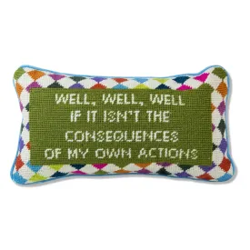 Well Well Well Needlepoint Pillow