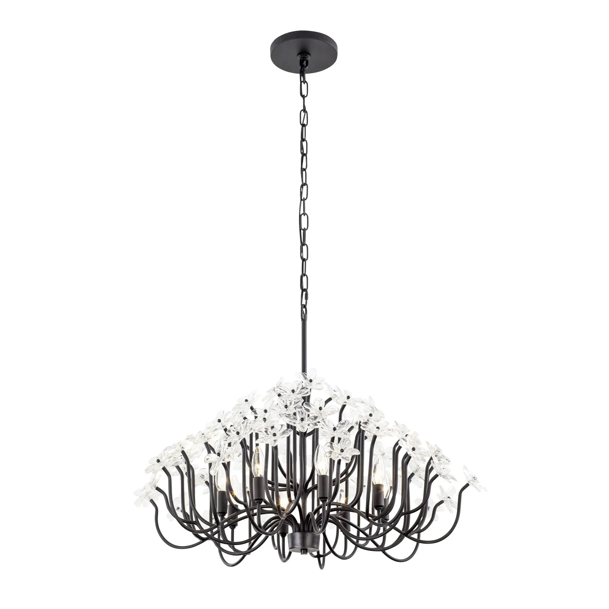 Wildflower 378C08MB 8-Light Chandelier - Matte Black