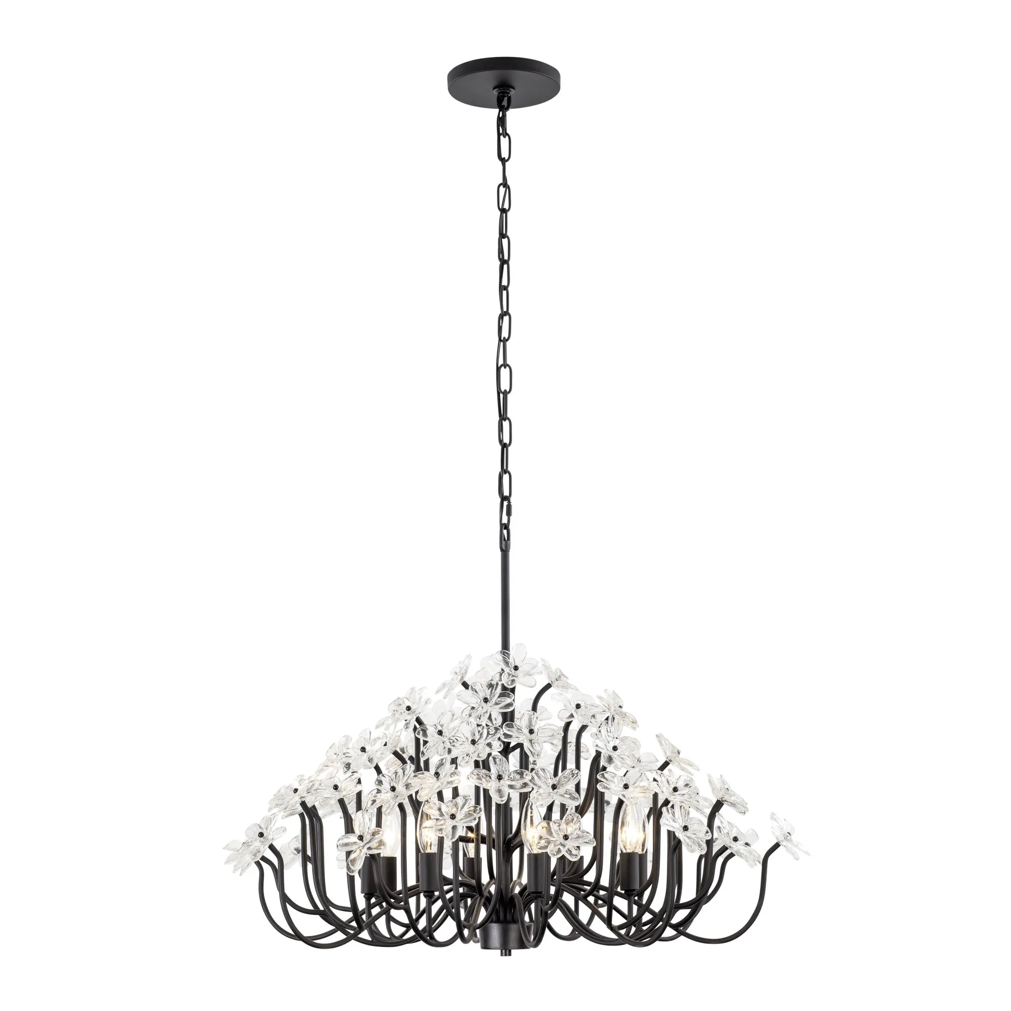 Wildflower 378C08MB 8-Light Chandelier - Matte Black