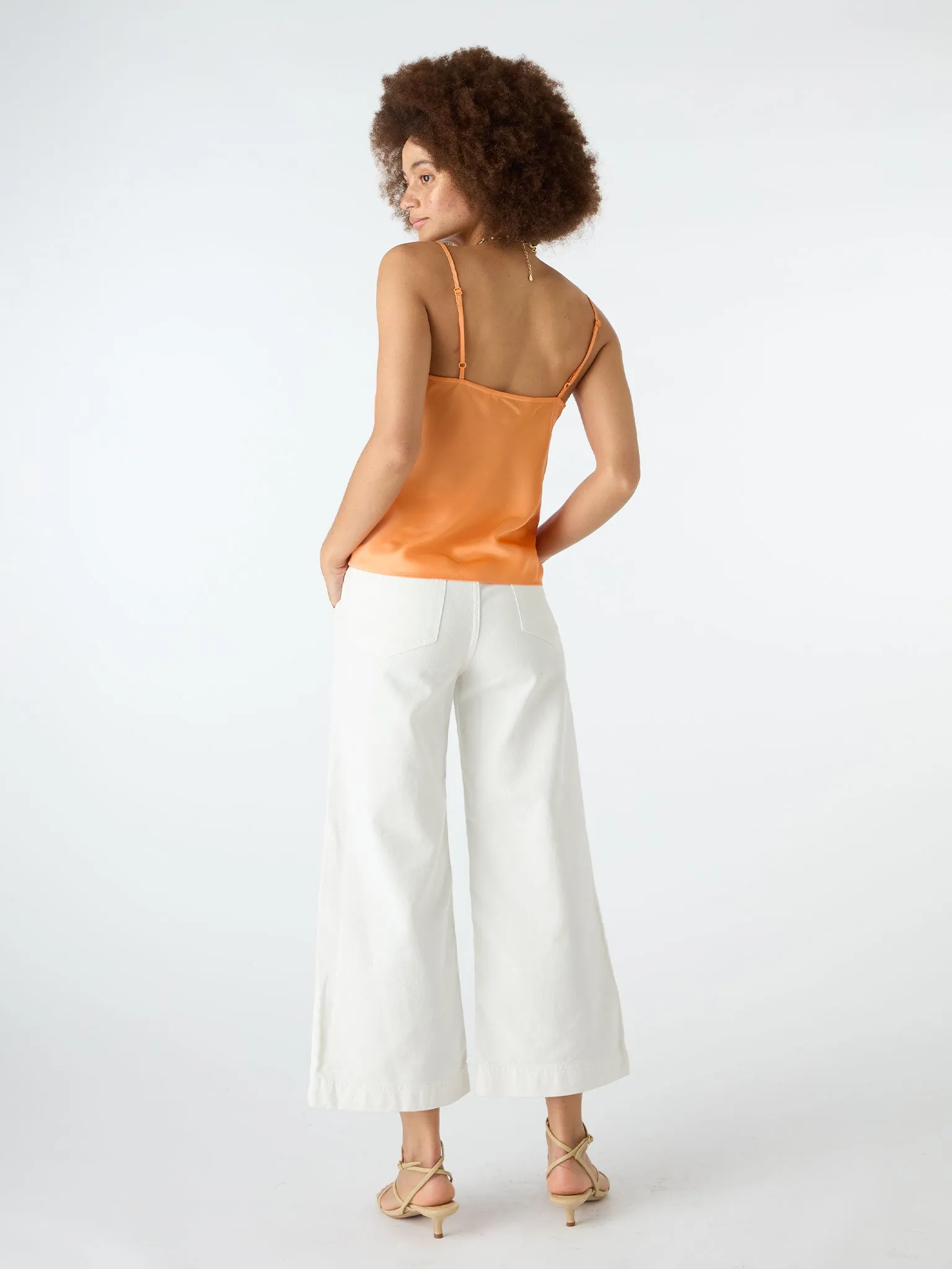 Willow Wide Leg Denim Trouser in Cream